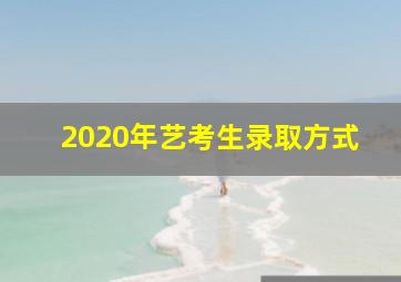 2020年艺考生录取方式