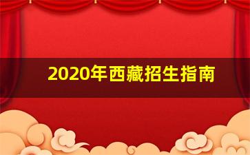 2020年西藏招生指南