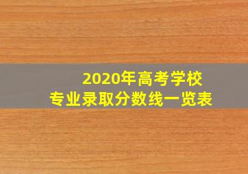 2020年高考学校专业录取分数线一览表