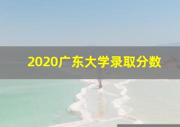 2020广东大学录取分数