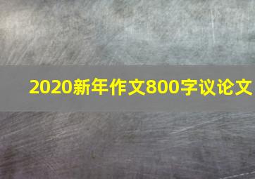 2020新年作文800字议论文