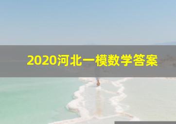 2020河北一模数学答案