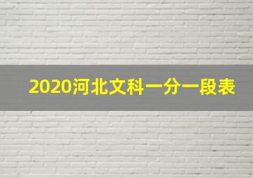 2020河北文科一分一段表