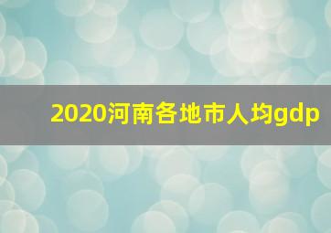 2020河南各地市人均gdp