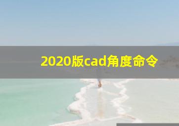 2020版cad角度命令