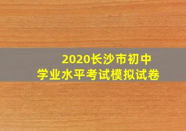 2020长沙市初中学业水平考试模拟试卷