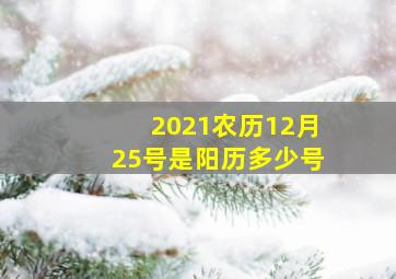 2021农历12月25号是阳历多少号