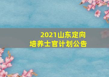 2021山东定向培养士官计划公告