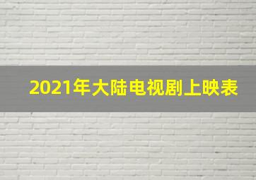 2021年大陆电视剧上映表