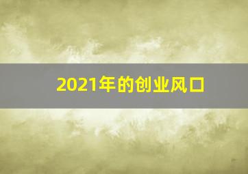 2021年的创业风口