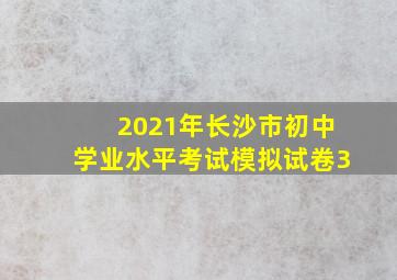 2021年长沙市初中学业水平考试模拟试卷3