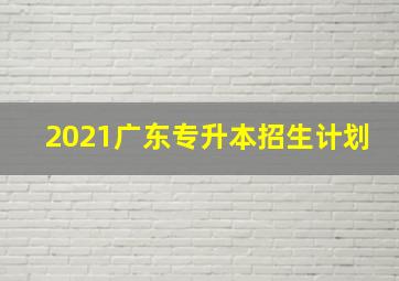 2021广东专升本招生计划