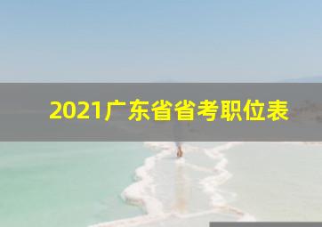 2021广东省省考职位表