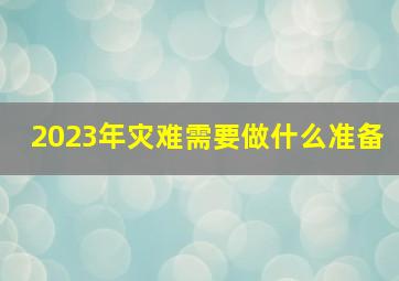 2023年灾难需要做什么准备