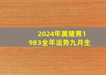 2024年属猪男1983全年运势九月生