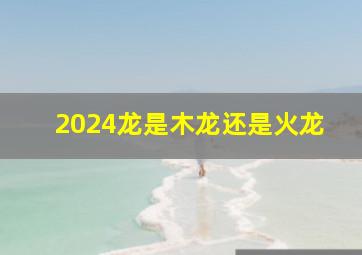 2024龙是木龙还是火龙