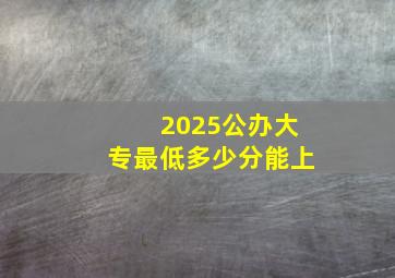 2025公办大专最低多少分能上