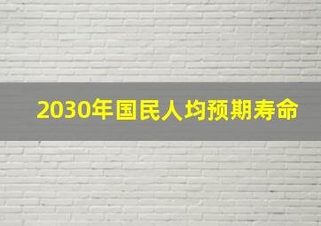 2030年国民人均预期寿命