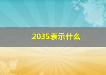 2035表示什么