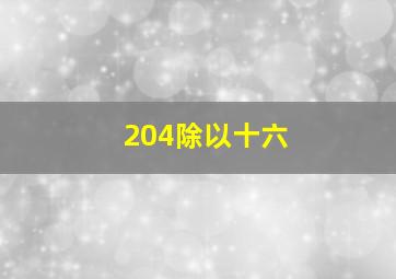 204除以十六