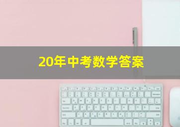 20年中考数学答案