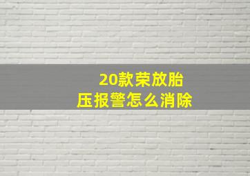 20款荣放胎压报警怎么消除