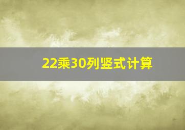 22乘30列竖式计算