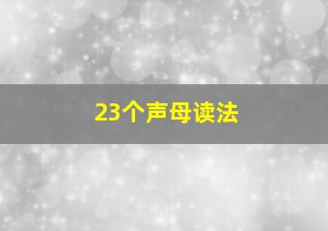 23个声母读法