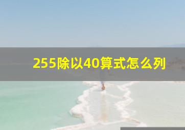 255除以40算式怎么列