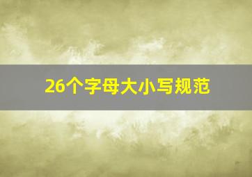 26个字母大小写规范