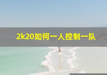 2k20如何一人控制一队