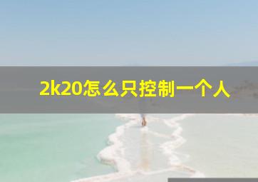 2k20怎么只控制一个人