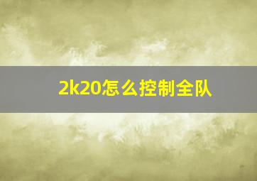 2k20怎么控制全队