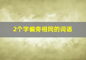 2个字偏旁相同的词语