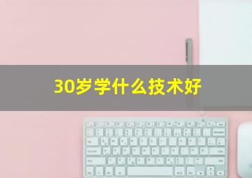 30岁学什么技术好