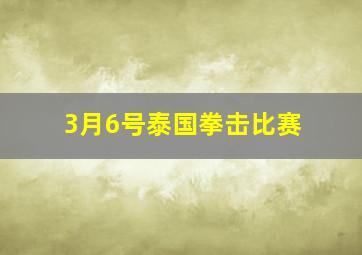 3月6号泰国拳击比赛