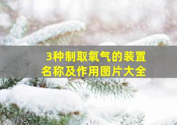 3种制取氧气的装置名称及作用图片大全