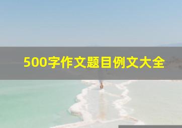 500字作文题目例文大全