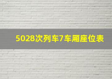 5028次列车7车厢座位表