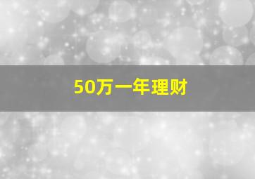 50万一年理财