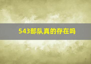 543部队真的存在吗