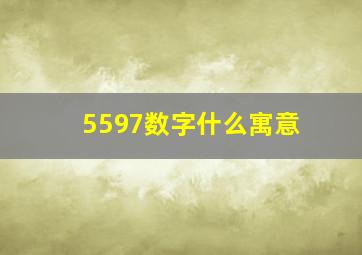 5597数字什么寓意