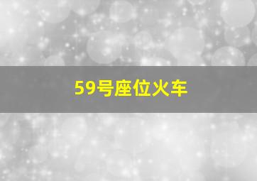 59号座位火车