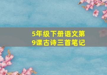 5年级下册语文第9课古诗三首笔记