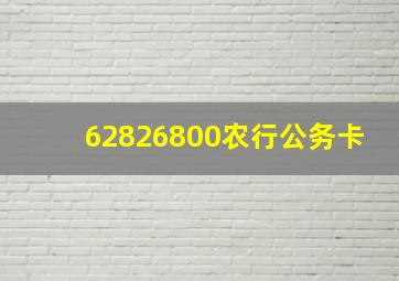 62826800农行公务卡