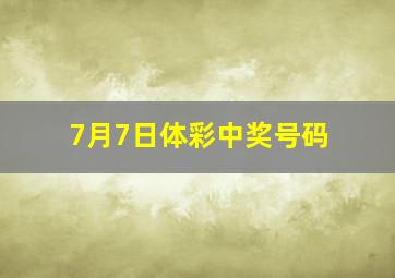 7月7日体彩中奖号码