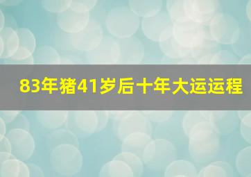 83年猪41岁后十年大运运程