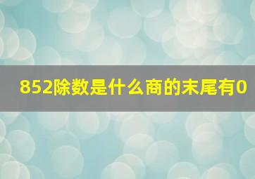 852除数是什么商的末尾有0