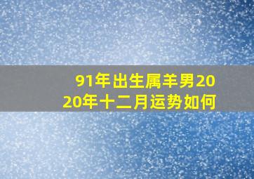 91年出生属羊男2020年十二月运势如何