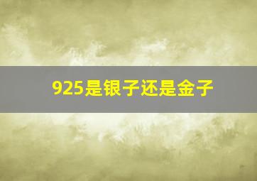 925是银子还是金子